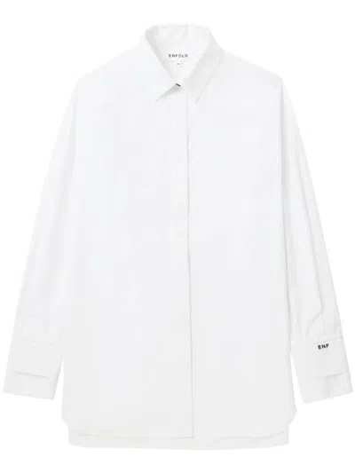 Enföld Logo-embroidered Shirt In White