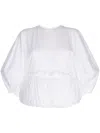 Enföld Long-sleeve Puffball-hem Blouse In Weiss