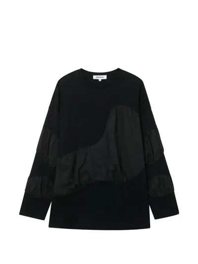 Enföld Panelled Long-sleeve Top In Black