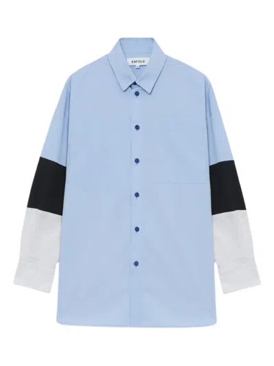 Enföld Panelled Shirt In Blue
