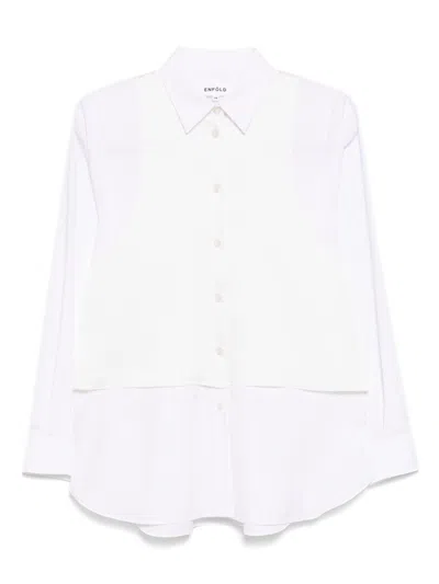 Enföld Panelled Shirt In White