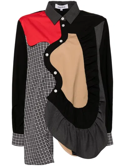 Enföld Patchwork Design Shirt In Black