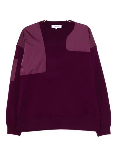 Enföld Patchwork Long Sleeved Jumper In Purple
