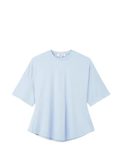Enföld Peplum Curved-hem T-shirt In Blue