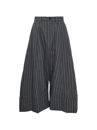 Enföld Pinstripe Trousers In Black