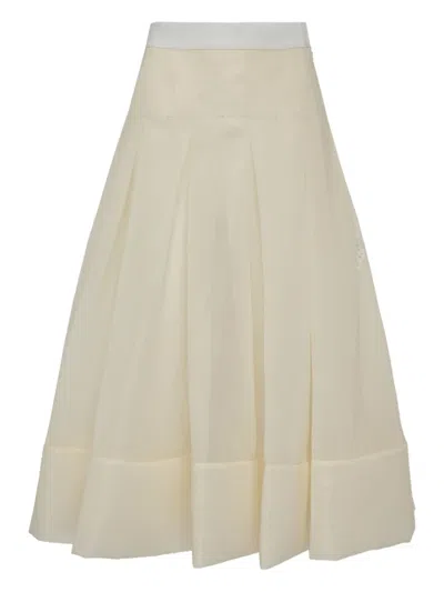 Enföld Pleated A-line Skirt In Neutral