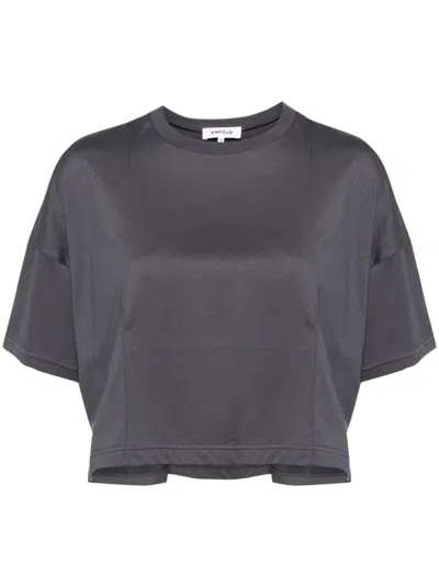 Enföld Pleated Cotton T-shirt In Grey