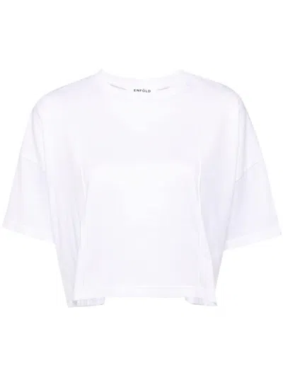 Enföld Pleated Cotton T-shirt In White
