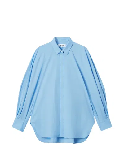 Enföld Pleated-sleeve Shirt In Blue