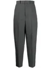 Enföld Pressed-crease Wool Tailored Trousers In Grey