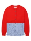 Enföld Ruffled Cotton Cardigan In Red