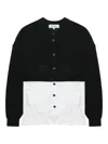 Enföld Ruffled-detail Cotton Cardigan In Black