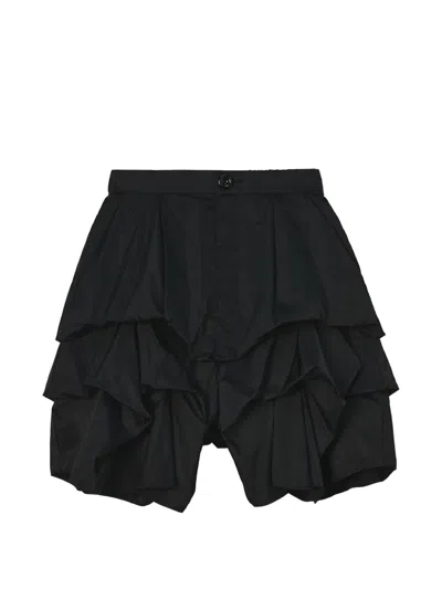 Enföld Ruffled Layered Shorts In Black
