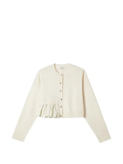 Enföld Ruffled Layered-effect Cardigan In White