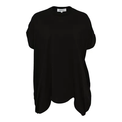 Enföld Scalloped Wide T-shirt In Black