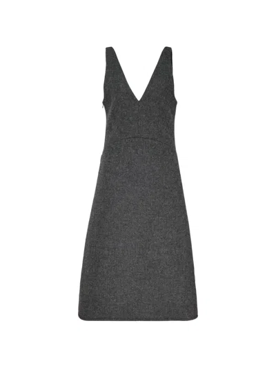 Enföld Sculpted-hem Woven Midi Dress In Gray