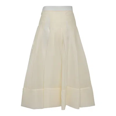 Enföld Sheer Flared Skirt In Neutral