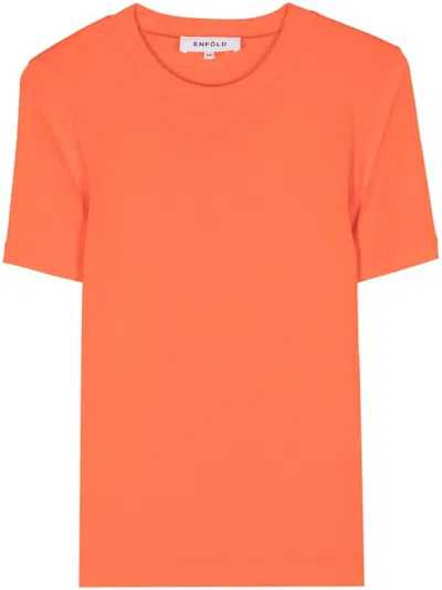 Enföld Short-sleeve Cotton T-shirt In Orange