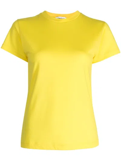 Enföld Short-sleeve Cotton T-shirt In Yellow