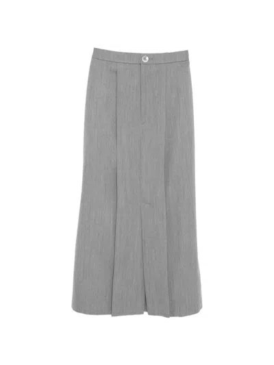Enföld Slit Pleated Skirt In Gray