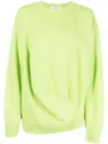 Enföld Slouched-knit Sweatshirt In Green