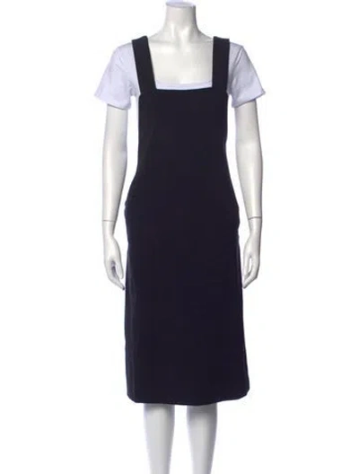 Pre-owned Enföld Square Neckline Knee-length Dress In Black