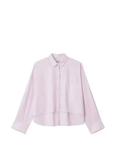Enföld Stepped-hem Patch-pocket Shirt In Pink