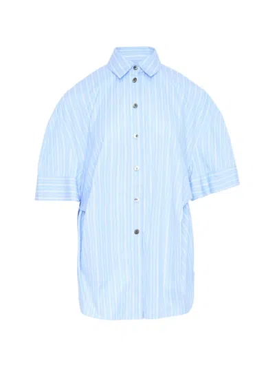 Enföld Striped 3d Short-sleeve Shirt In Blue