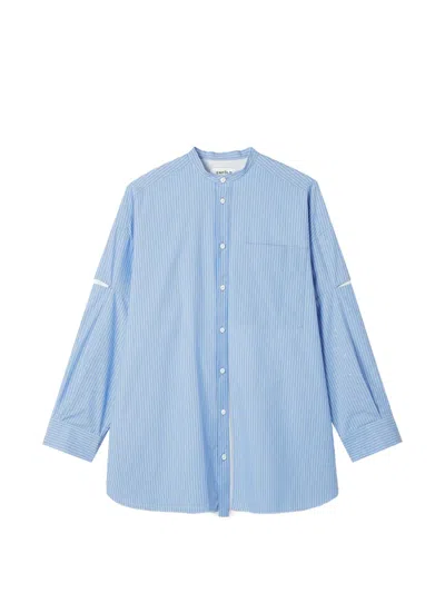 Enföld Striped Cut-out Shirt In Blue