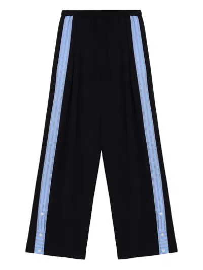 Enföld Striped-panel Trousers In Blue