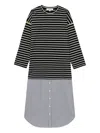 Enföld Striped Panelled Midi Dress In Multi