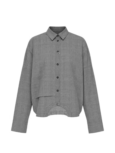 Enföld Symmetry Cropped Shirt In Gray