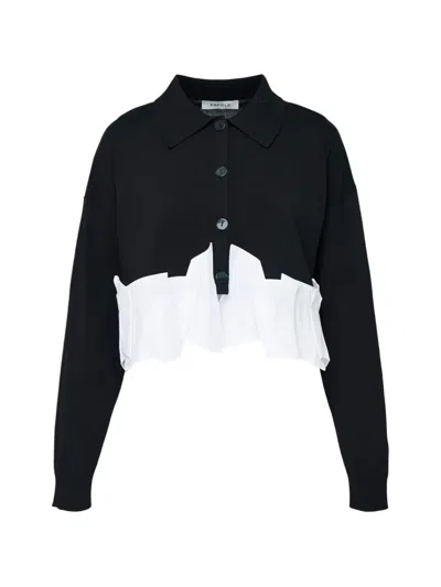 Enföld Tucked Docked-hem Cardigan In Black