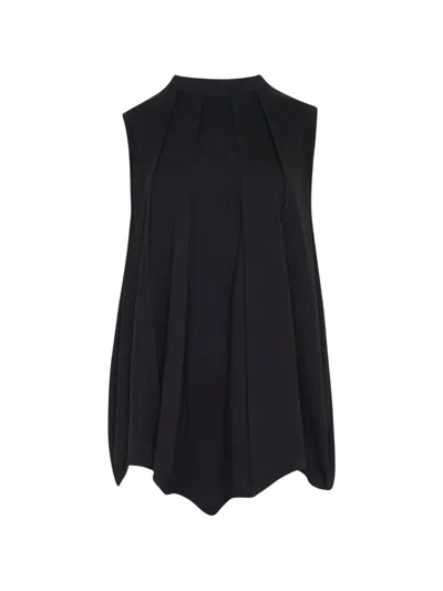 Enföld Umbrella Pleated Tank Top In Black