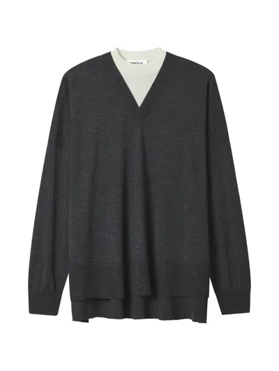 Enföld V-neck Long-sleeved Knitwear In Black