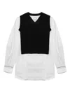 Enföld V-neck Wool-blend Top In White