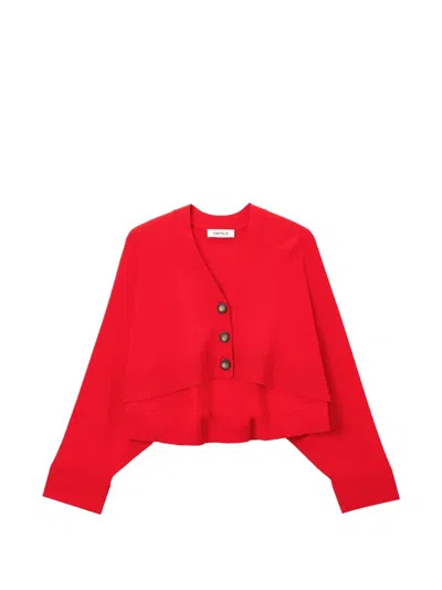 Enföld V-neck Button-fastening Cardigan In Orange