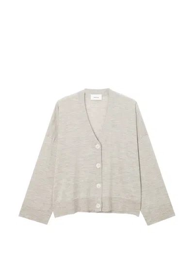 Enföld V-neck Button-up Cardigan In Gray