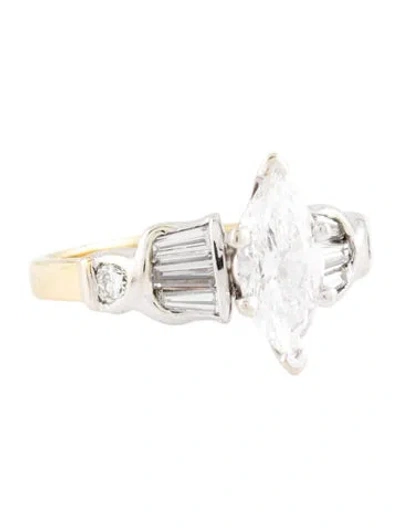 Pre-owned Engagement Ring 1.04ct Marquise Diamond  In Multi