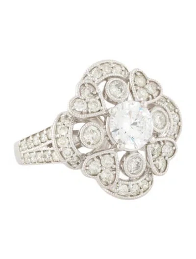Pre-owned Engagement Ring 1.05ct Lab-grown Diamond Pavé Halo Engagement In Multi