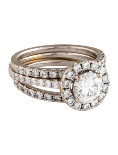 Pre-owned Engagement Ring 1.11ct Diamond Wedding Ring Set In Multi