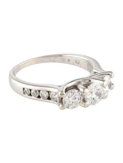 Pre-owned Engagement Ring 1.13ctw Three-stone Diamond  In Multi