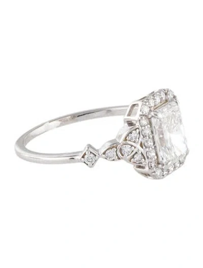 Pre-owned Engagement Ring 1.16ctw Lab-grown Diamond Halo  In Multi