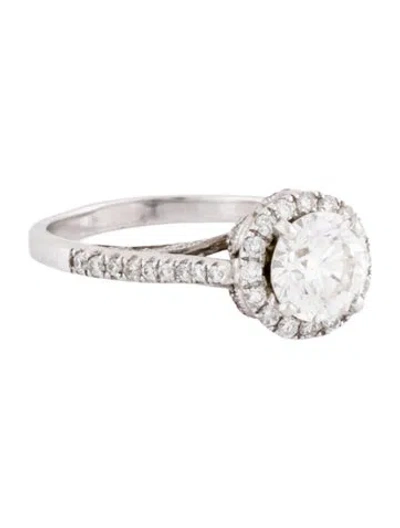 Pre-owned Engagement Ring 1.17ct Diamond Halo  In Multi