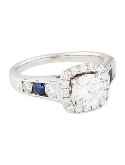 Pre-owned Engagement Ring 1.23ct Diamond & Sapphire  In Multi