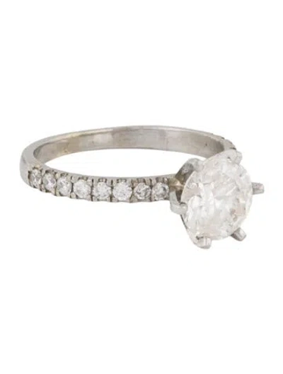 Pre-owned Engagement Ring 1.41ct Diamond Pavé Solitaire Engagement In Multi