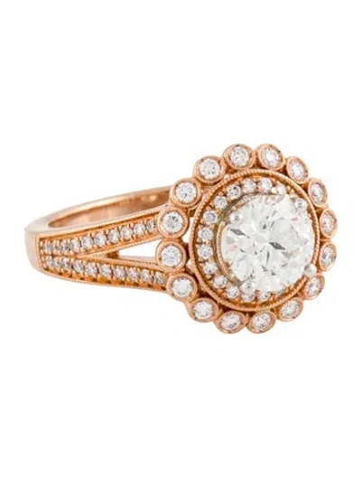 Pre-owned Engagement Ring 1.42ctw Halo  In Multi