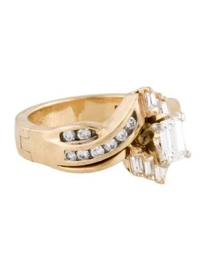 Pre-owned Engagement Ring 14k 1.19ctw Diamond Pavé Bypass Engagement In Multi