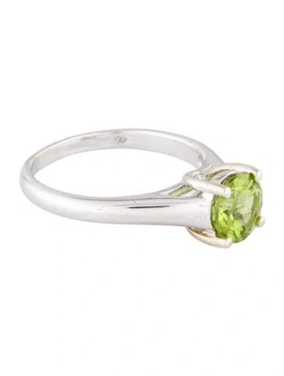 Pre-owned Engagement Ring 14k 1.38ct Peridot  In Multi