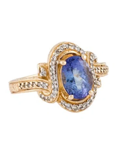 Pre-owned Engagement Ring 14k 2.89ct Tanzanite & Diamond  In Multi
